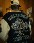 KULTURED MISFITS VARSITY WOOL JACKET / NAVY/CREAM