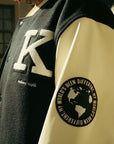 KULTURED MISFITS VARSITY WOOL JACKET / NAVY/CREAM