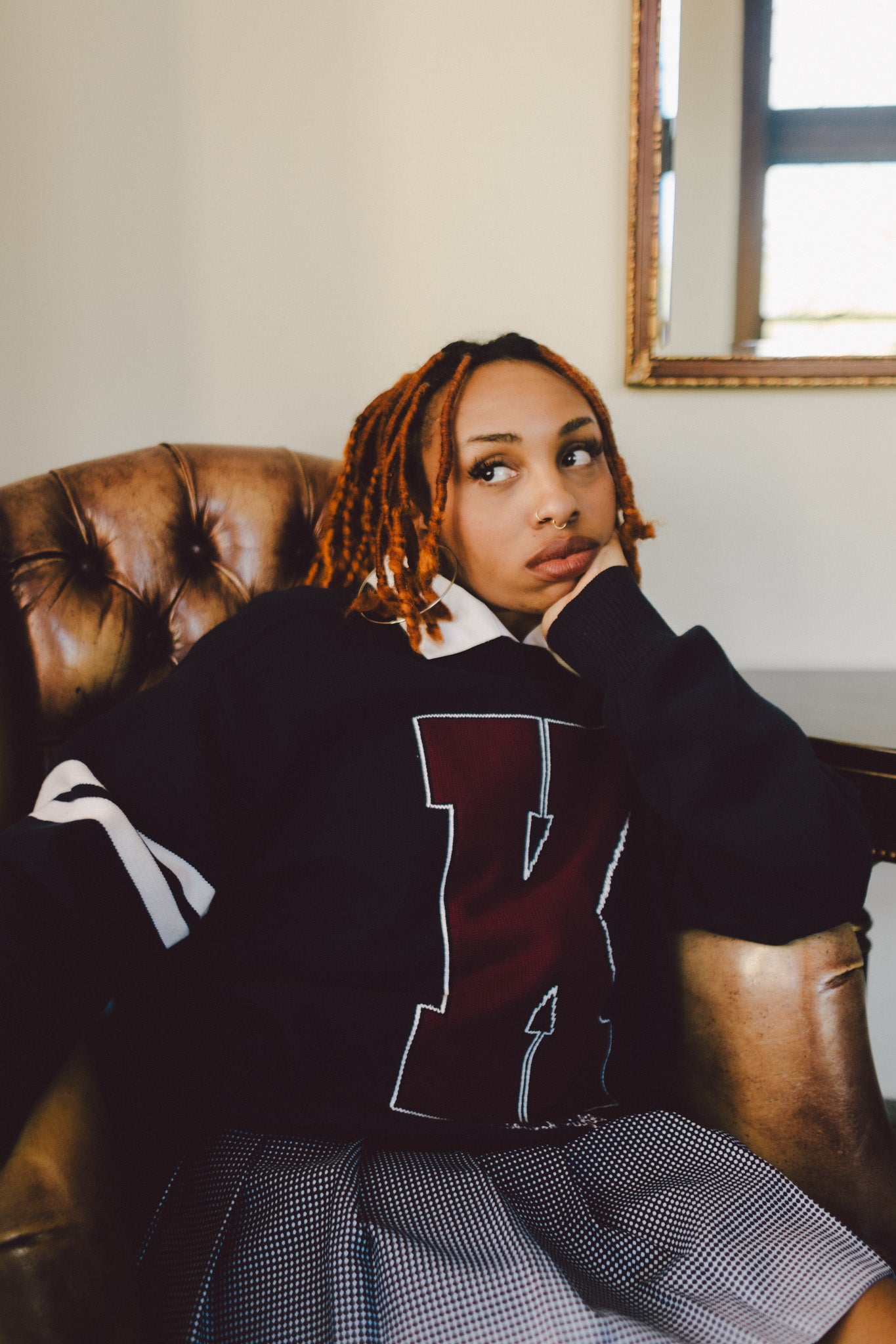 KULTURED MISFITS VARSITY KNIT SWEATER/NAVY