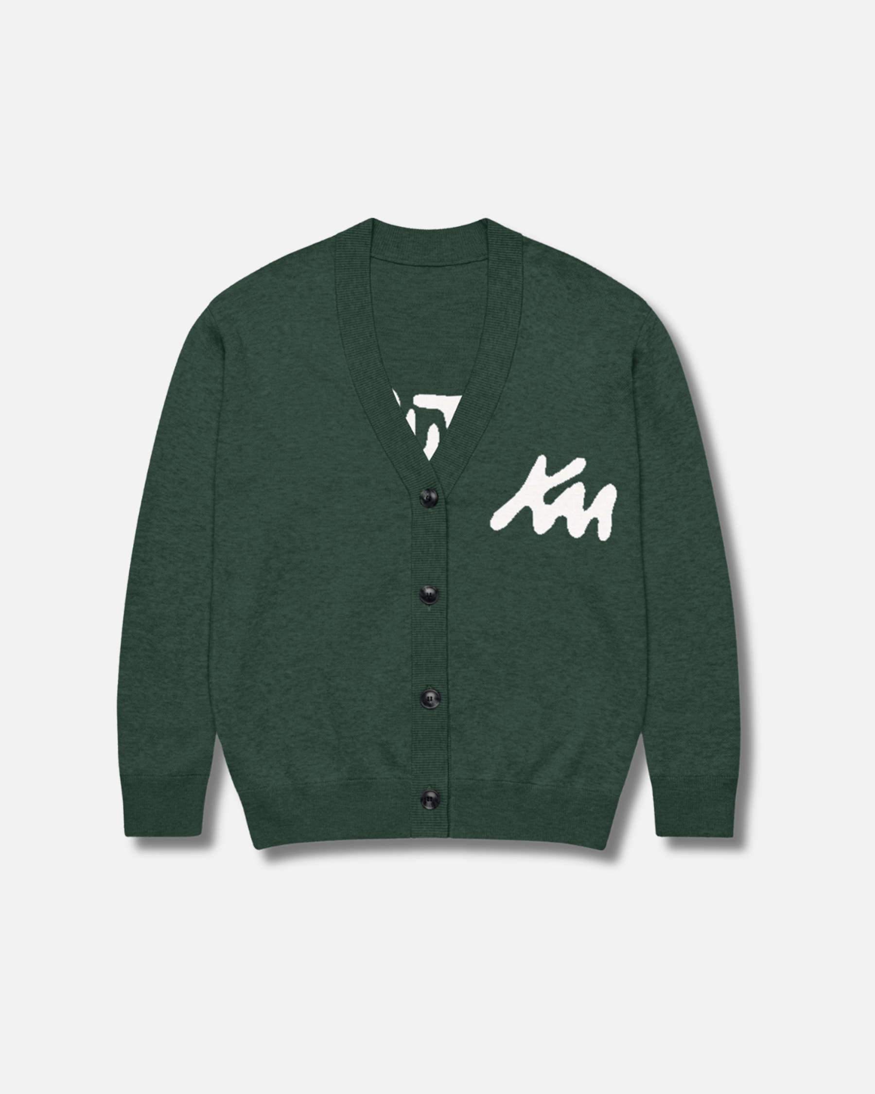 MONOGRAM CARDIGAN / FOREST GREEN – Kultured Misfits
