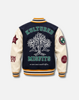 KULTURED MISFITS VARSITY WOOL JACKET / NAVY/CREAM