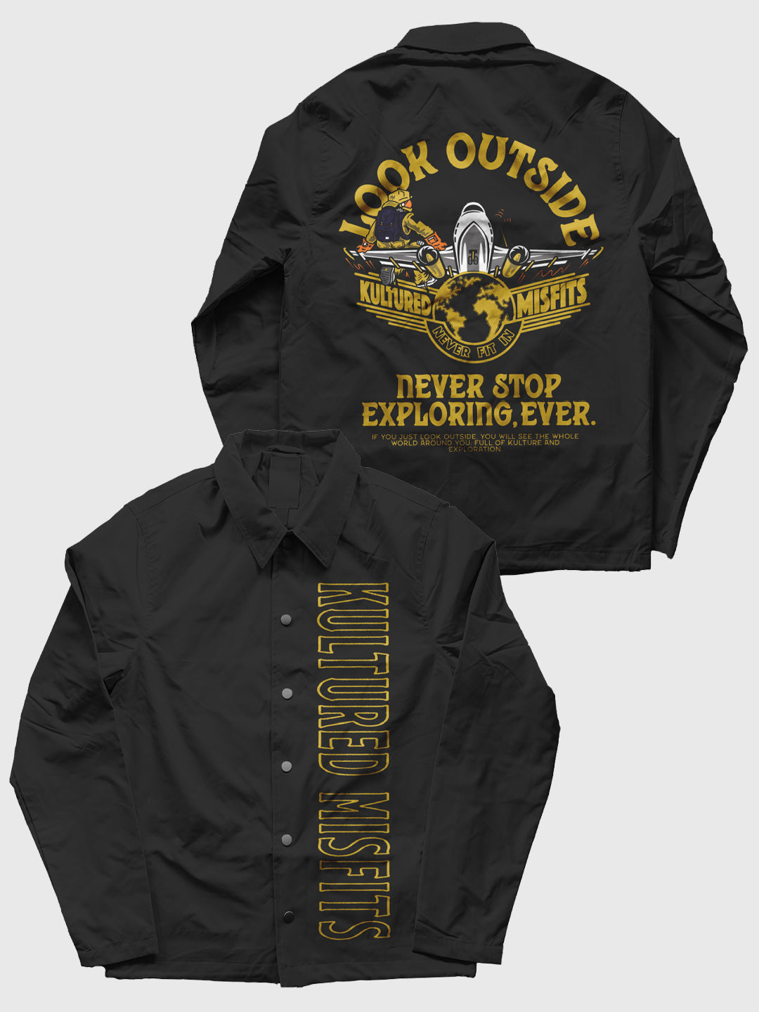 LOOK OUTSIDE COACHES JACKET (SHAQ x QUAVO x KM COLLAB) / BLACK LOOK OUTSIDE COACHES JACKET (SHAQ x QUAVO x KM COLLAB) / BLACK