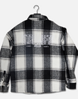 KULTURED MISFITS ATELIER CHECKERED SHIRT JACKET / BLACK AND WHITE