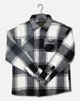 KULTURED MISFITS ATELIER CHECKERED SHIRT JACKET / BLACK AND WHITE