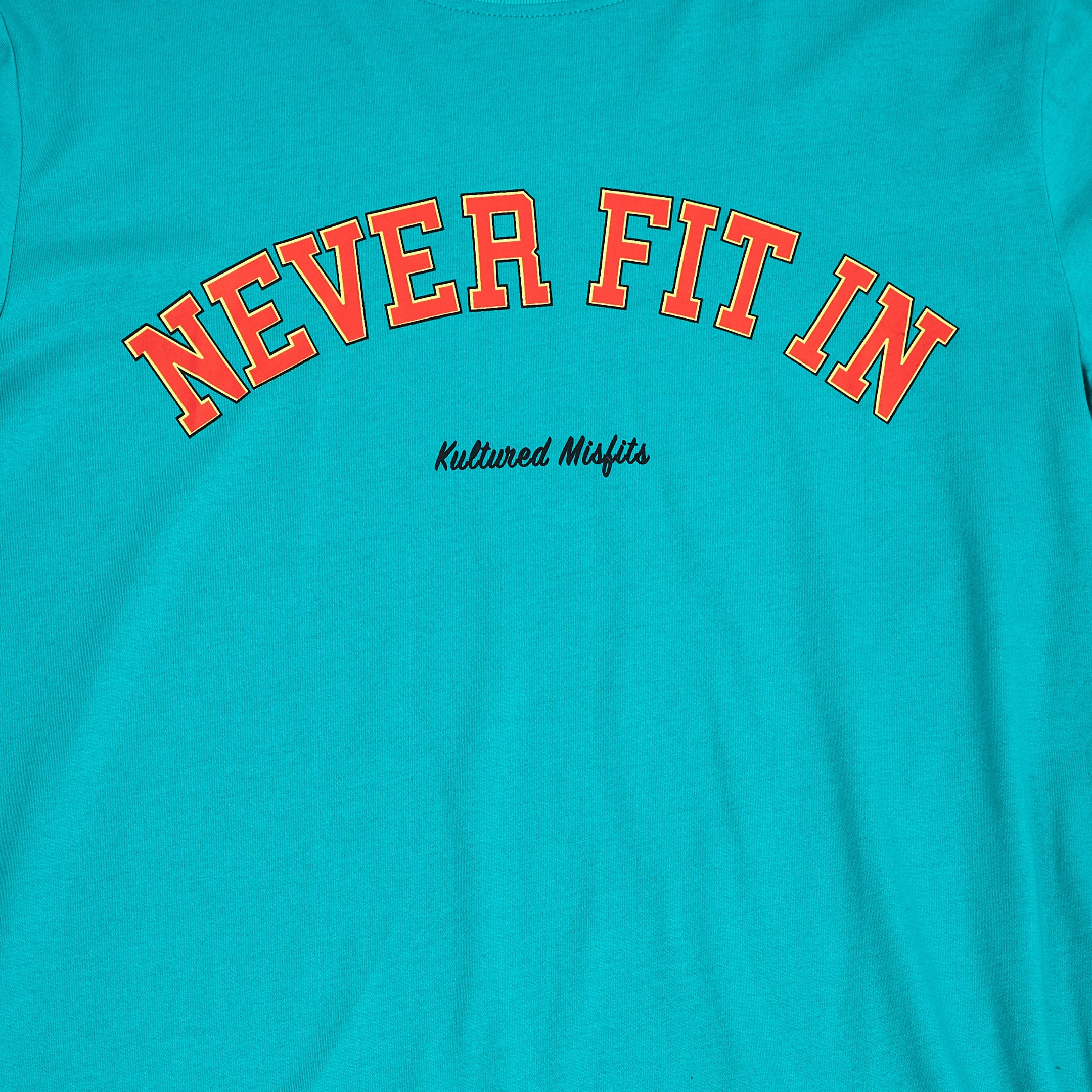 NEVER FIT IN VINTAGE T-SHIRT - KIDS / TEAL – Kultured Misfits
