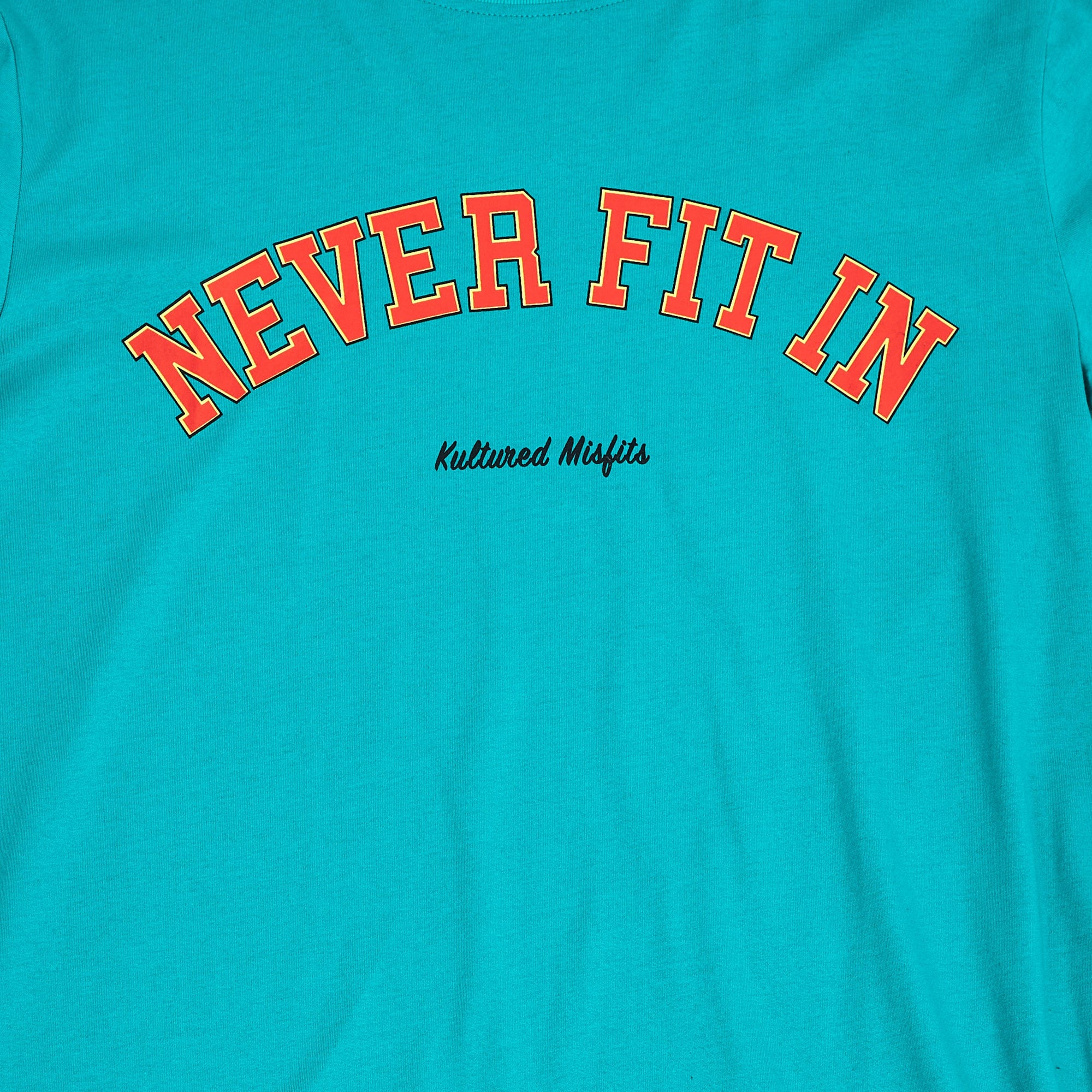 NEVER FIT IN VINTAGE T-SHIRT - KIDS / TEAL