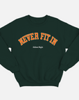 NEVER FIT IN VINTAGE CREWNECK / FOREST GREEN