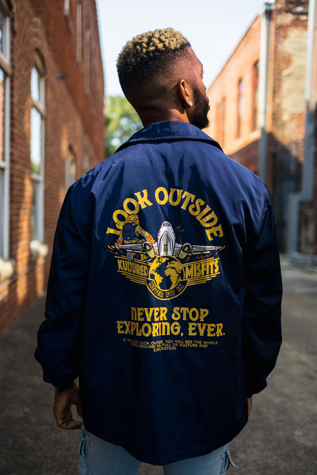 LOOK OUTSIDE COACHES JACKET / NAVY
