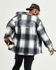 KULTURED MISFITS ATELIER CHECKERED SHIRT JACKET / BLACK AND WHITE