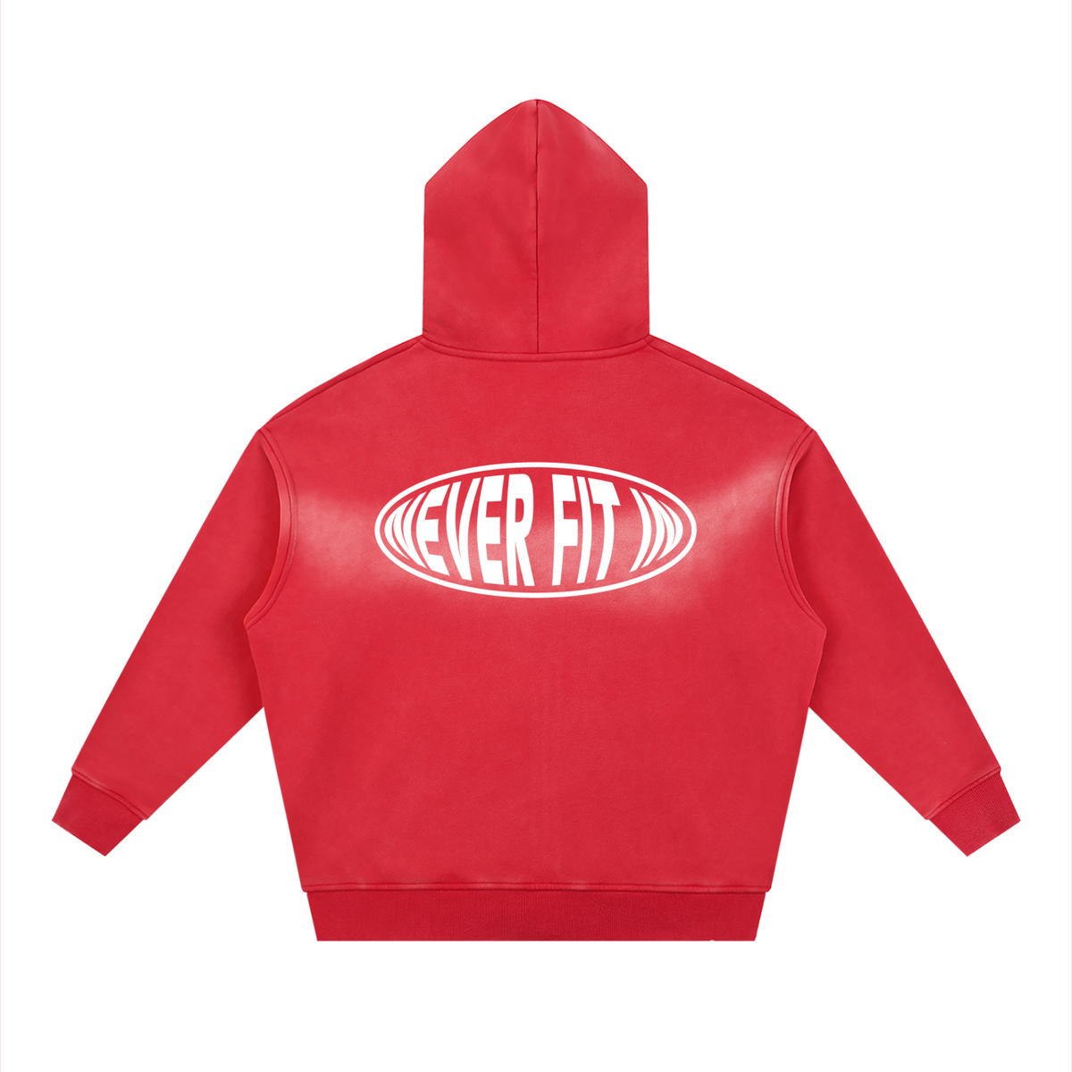 NEVER FIT IN BOXY ZIP HOODIE / SUNFADE RED