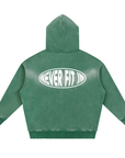 NEVER FIT IN BOXY ZIP HOODIE / SUNFADE GREEN