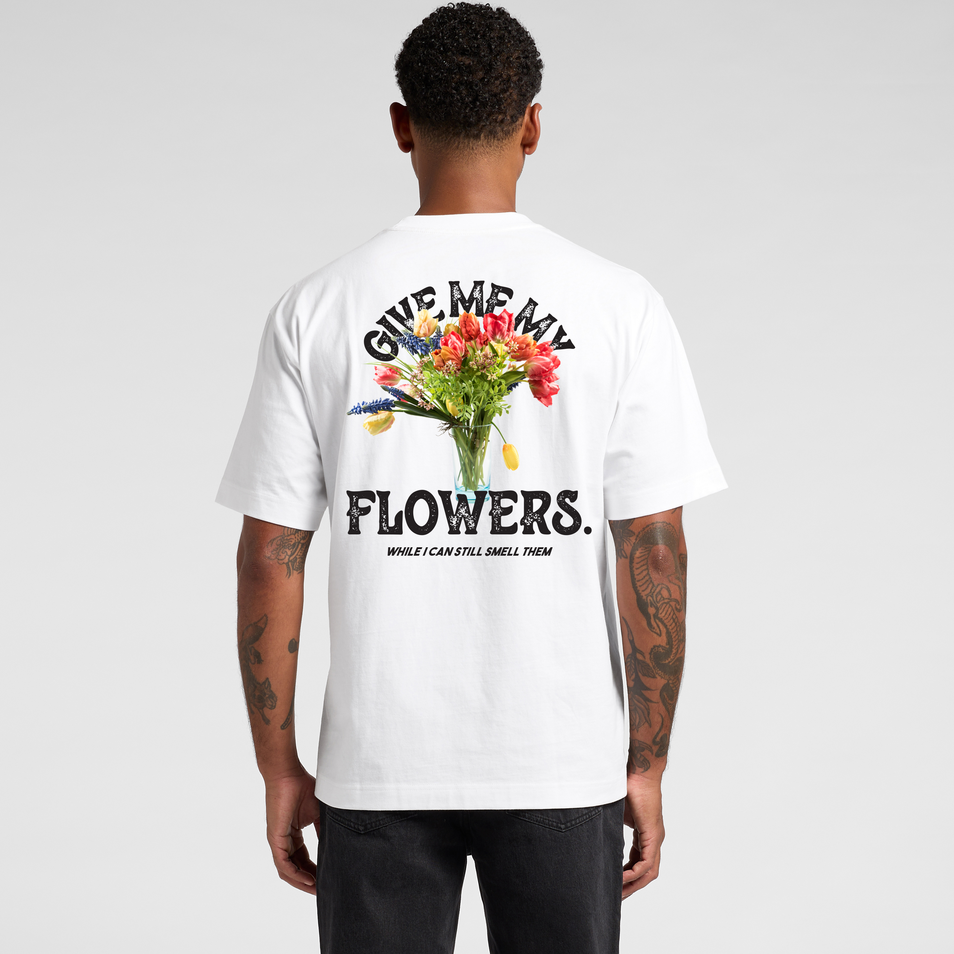 GIVE ME MY FLOWERS T-SHIRT / WHITE – Kultured Misfits GIVE ME MY FLOWERS T-SHIRT / WHITE – Kultured Misfits