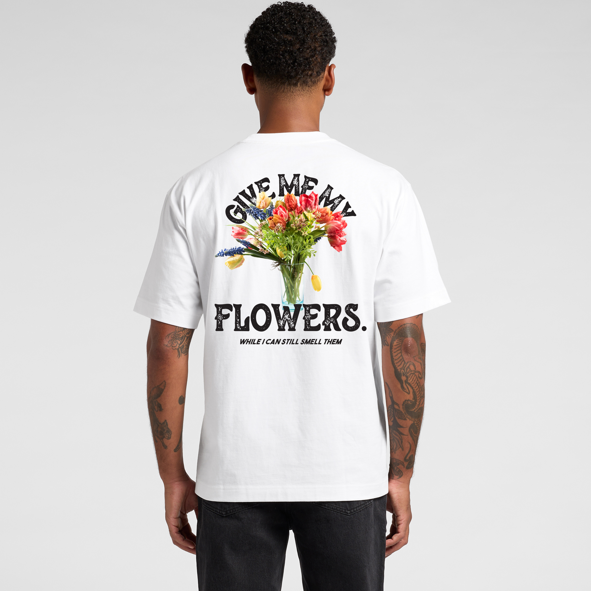 GIVE ME MY FLOWERS T-SHIRT / WHITE – Kultured Misfits GIVE ME MY FLOWERS T-SHIRT / WHITE – Kultured Misfits