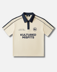 KM CONTRAST POLO / CREAM/NAVY