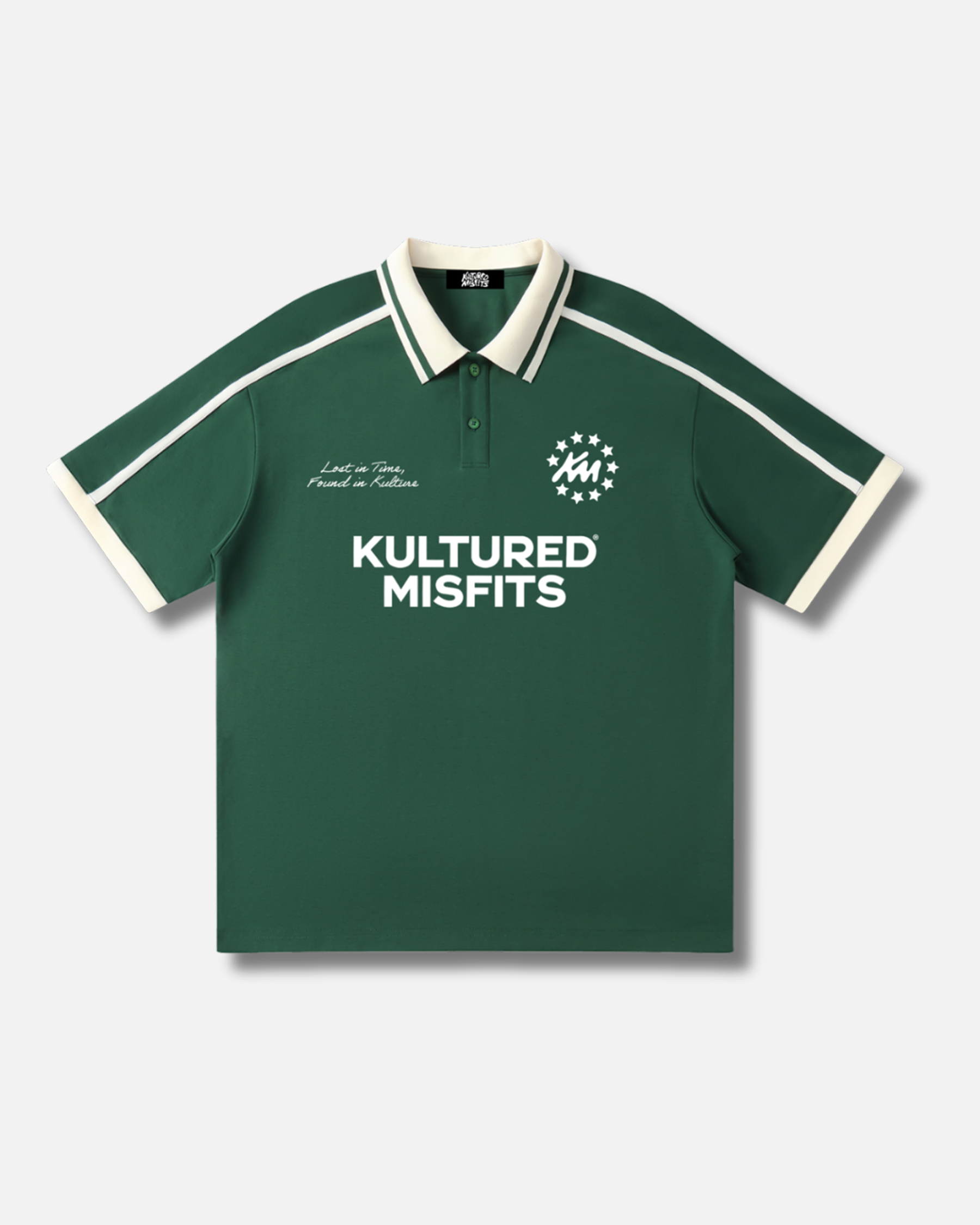 KM CONTRAST POLO / FOREST GREEN