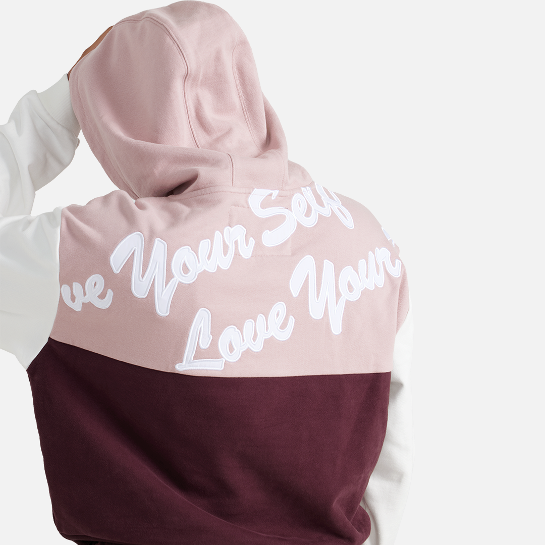 &quot;LOVE LETTERS&quot; W. QRTER ZIP HOODIE