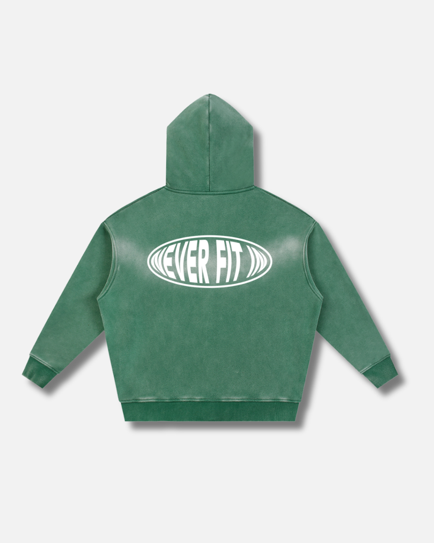NEVER FIT IN BOXY ZIP HOODIE / SUNFADE GREEN