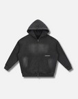 NEVER FIT IN BOXY ZIP HOODIE / SUNFADE BLACK