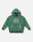 NEVER FIT IN BOXY ZIP HOODIE / SUNFADE GREEN