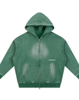 NEVER FIT IN BOXY ZIP HOODIE / SUNFADE GREEN