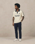 KM CONTRAST POLO / CREAM/NAVY