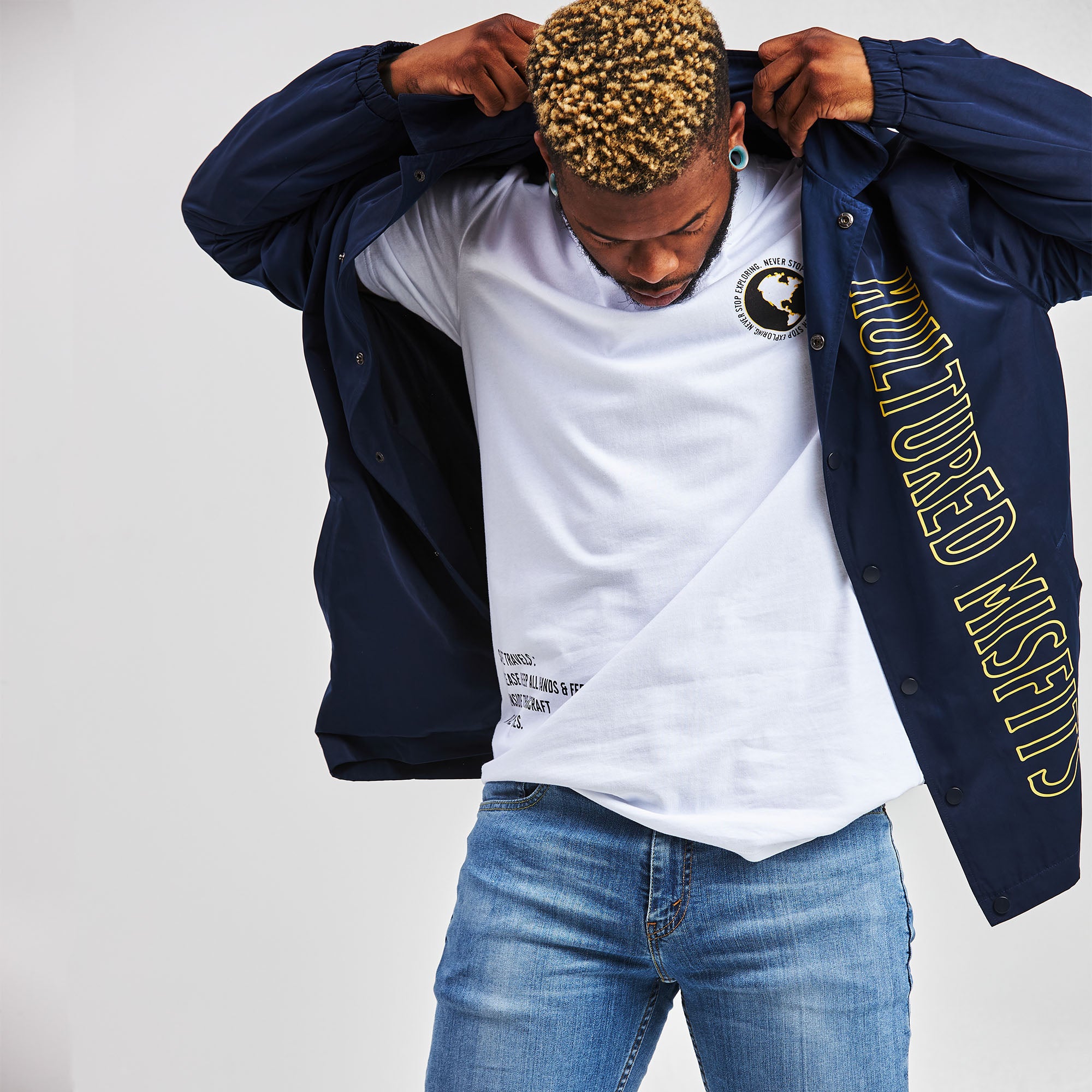 LOOK OUTSIDE COACHES JACKET / NAVY
